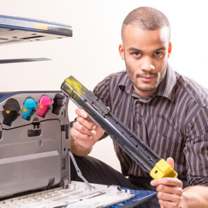 man with printer